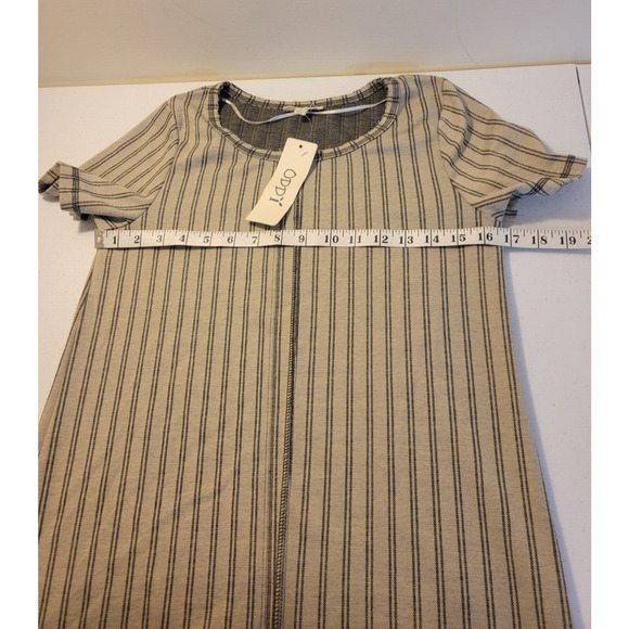 NWT Oddy Grayish Ombre Striped Hi-Low Short Sleeve Dress Women's Size Small - Picture 4 of 9